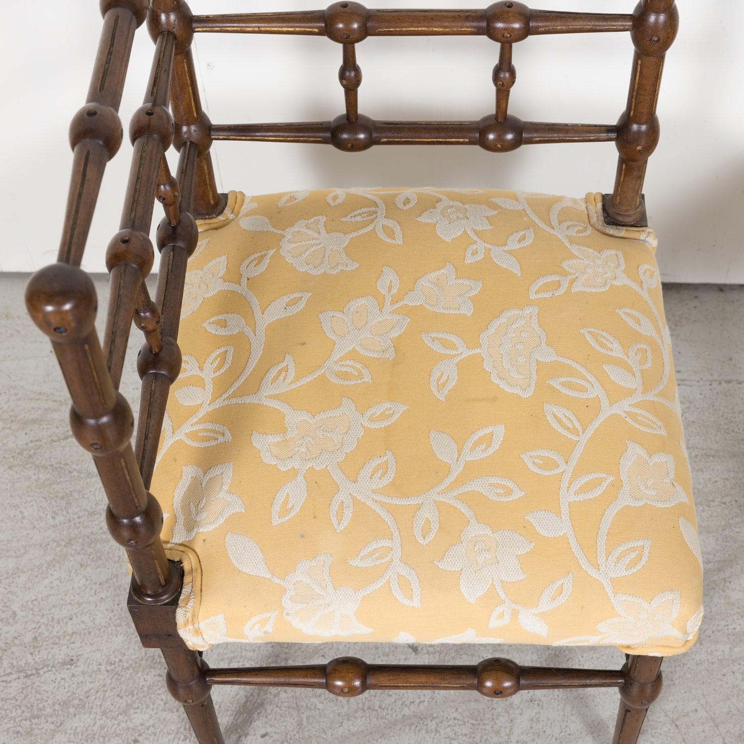 Pair of faux bamboo corner chairs from Normandie