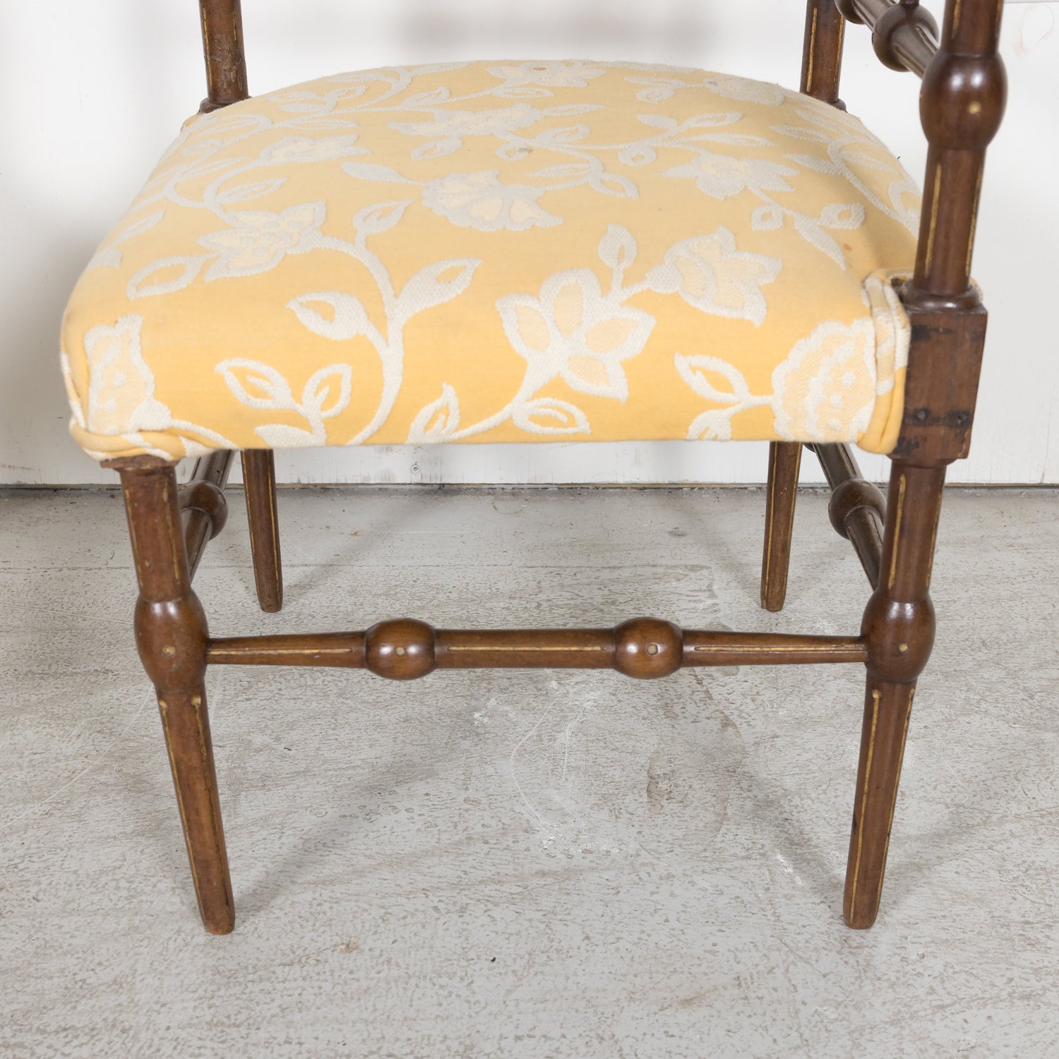 Pair of faux bamboo corner chairs from Normandie
