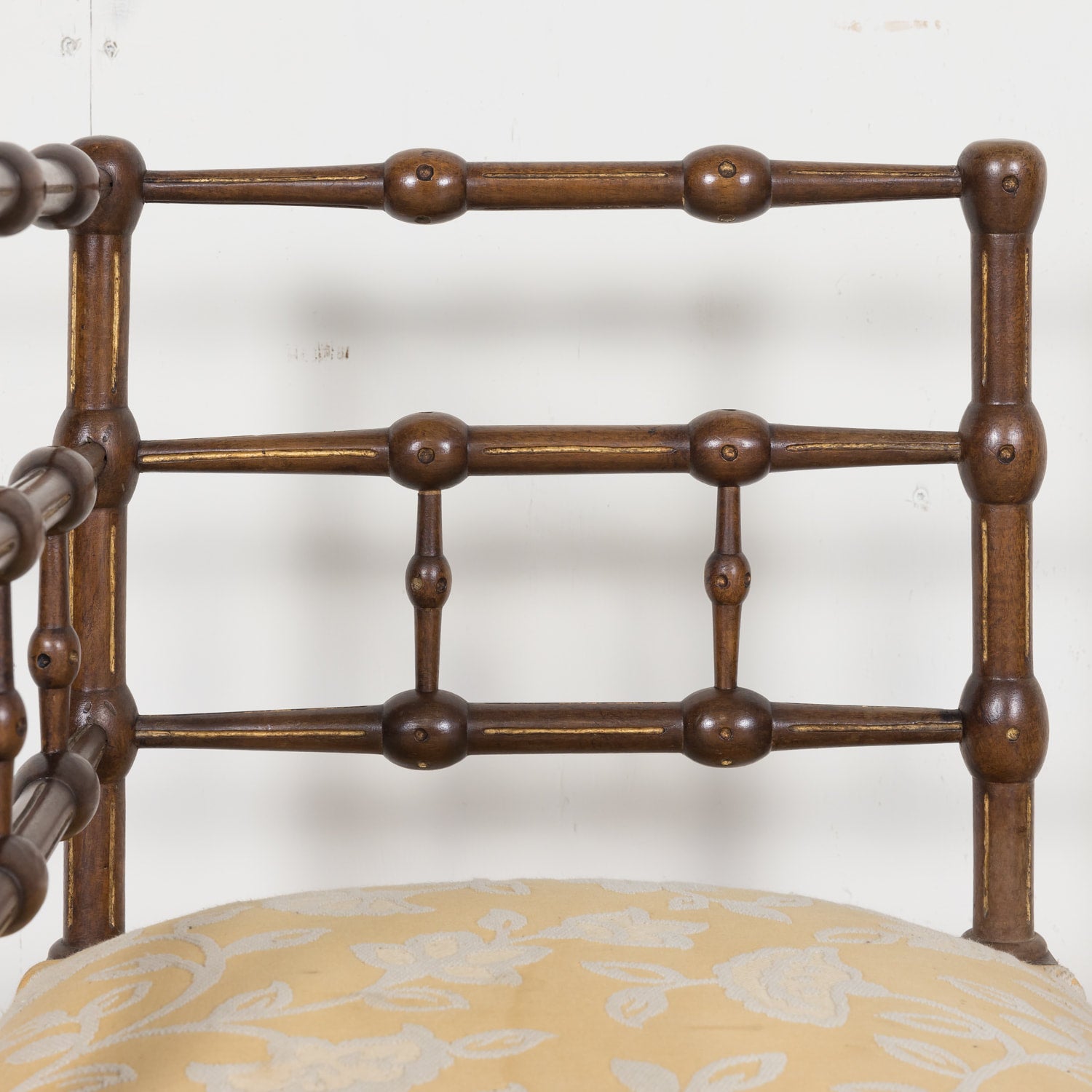 Pair of faux bamboo corner chairs from Normandie