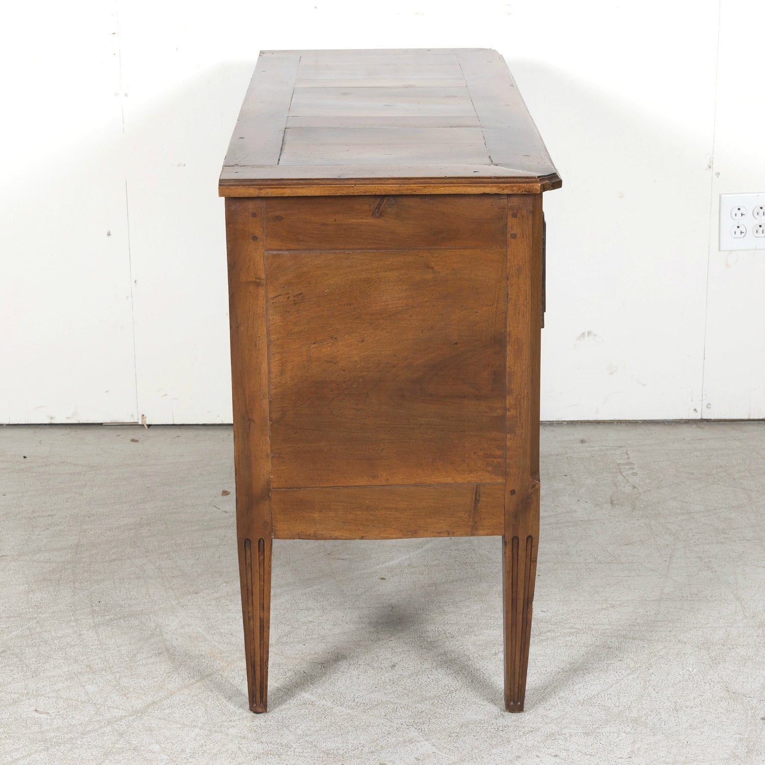 Early 19th Century French Louis XVI Style Two Drawer Walnut Commode Sauteuse