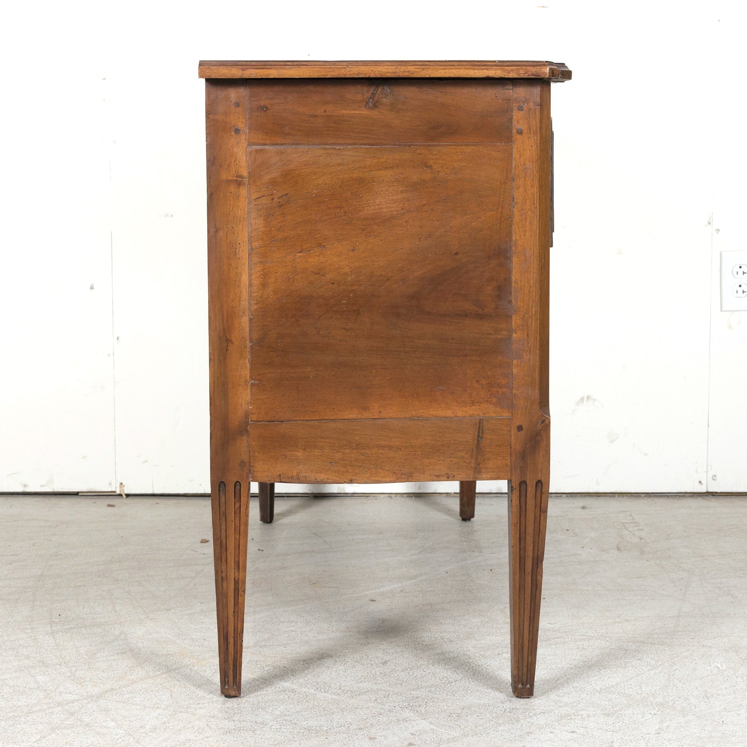 Early 19th Century French Louis XVI Style Two Drawer Walnut Commode Sauteuse