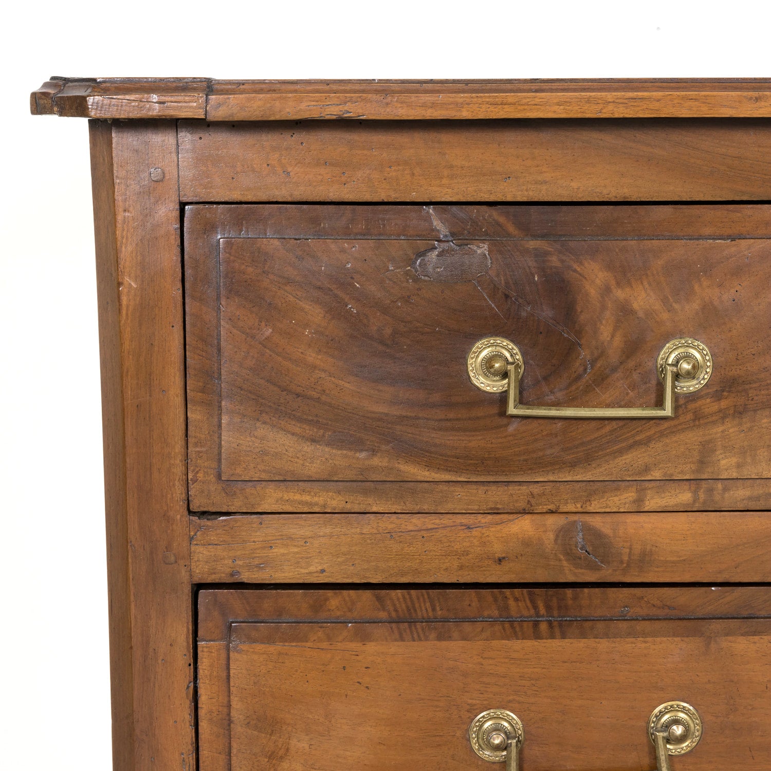Early 19th Century French Louis XVI Style Two Drawer Walnut Commode Sauteuse