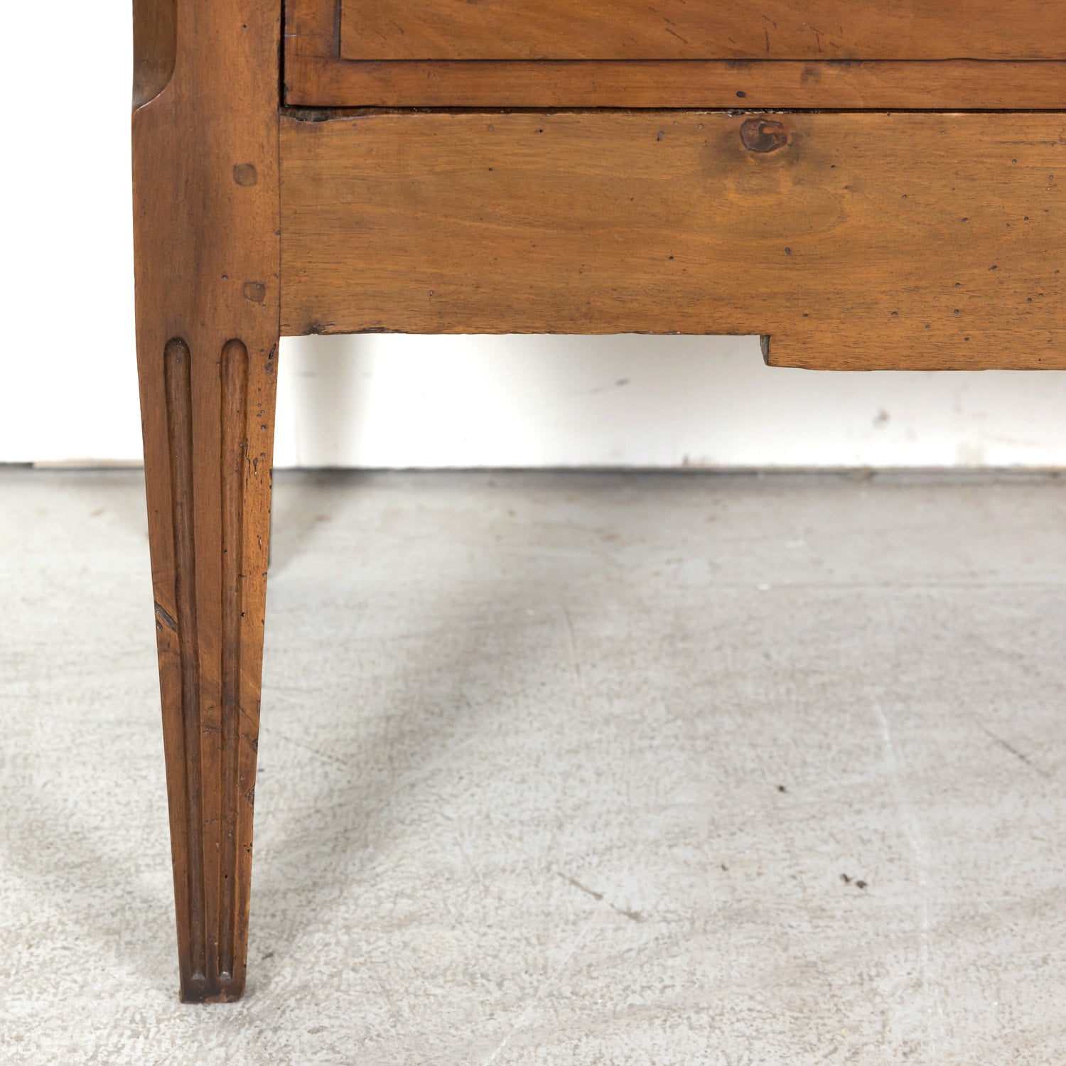 Early 19th Century French Louis XVI Style Two Drawer Walnut Commode Sauteuse