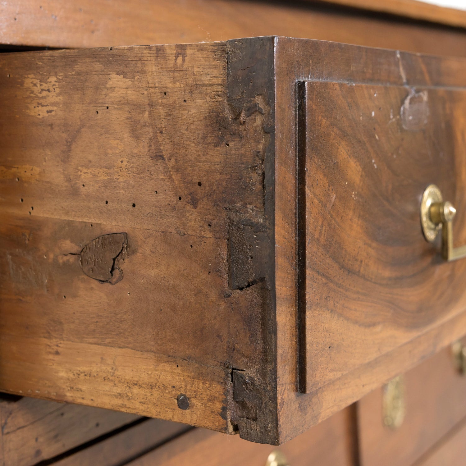 Early 19th Century French Louis XVI Style Two Drawer Walnut Commode Sauteuse