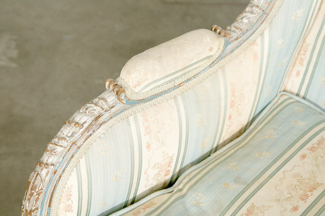 19th Century French Painted Louis XVI Style Bergère à Oreilles