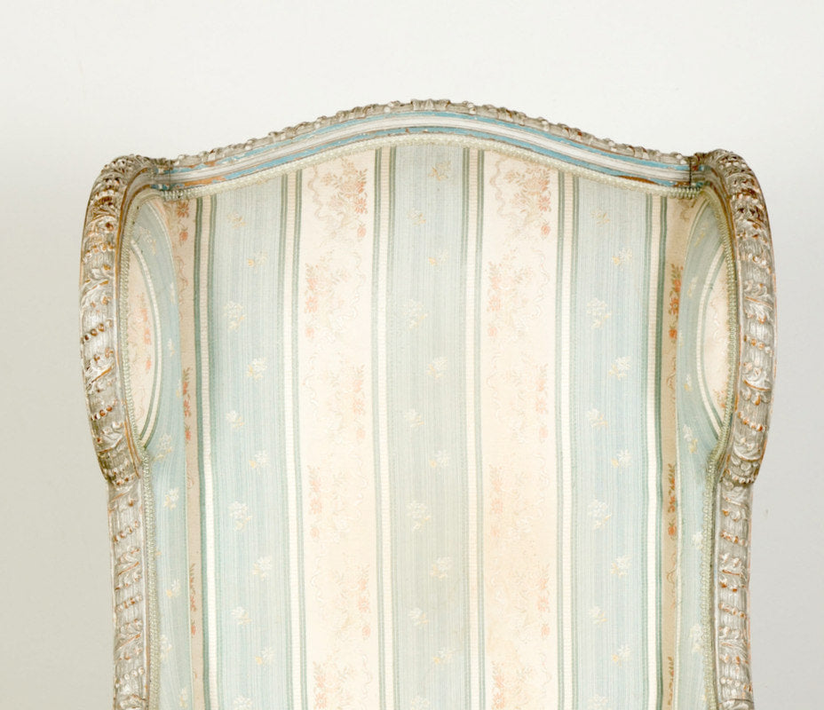 19th Century French Painted Louis XVI Style Bergère à Oreilles