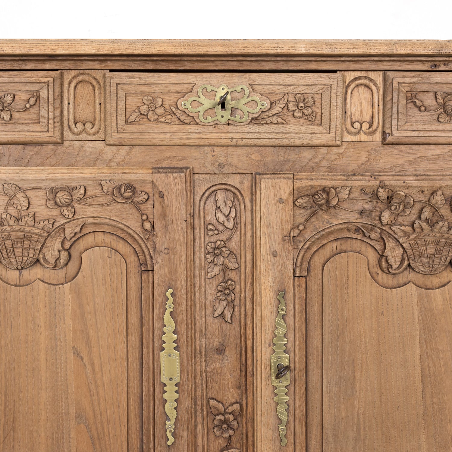 19th Century French Country Louis XV Style Bleached Chestnut Buffet from Normandy