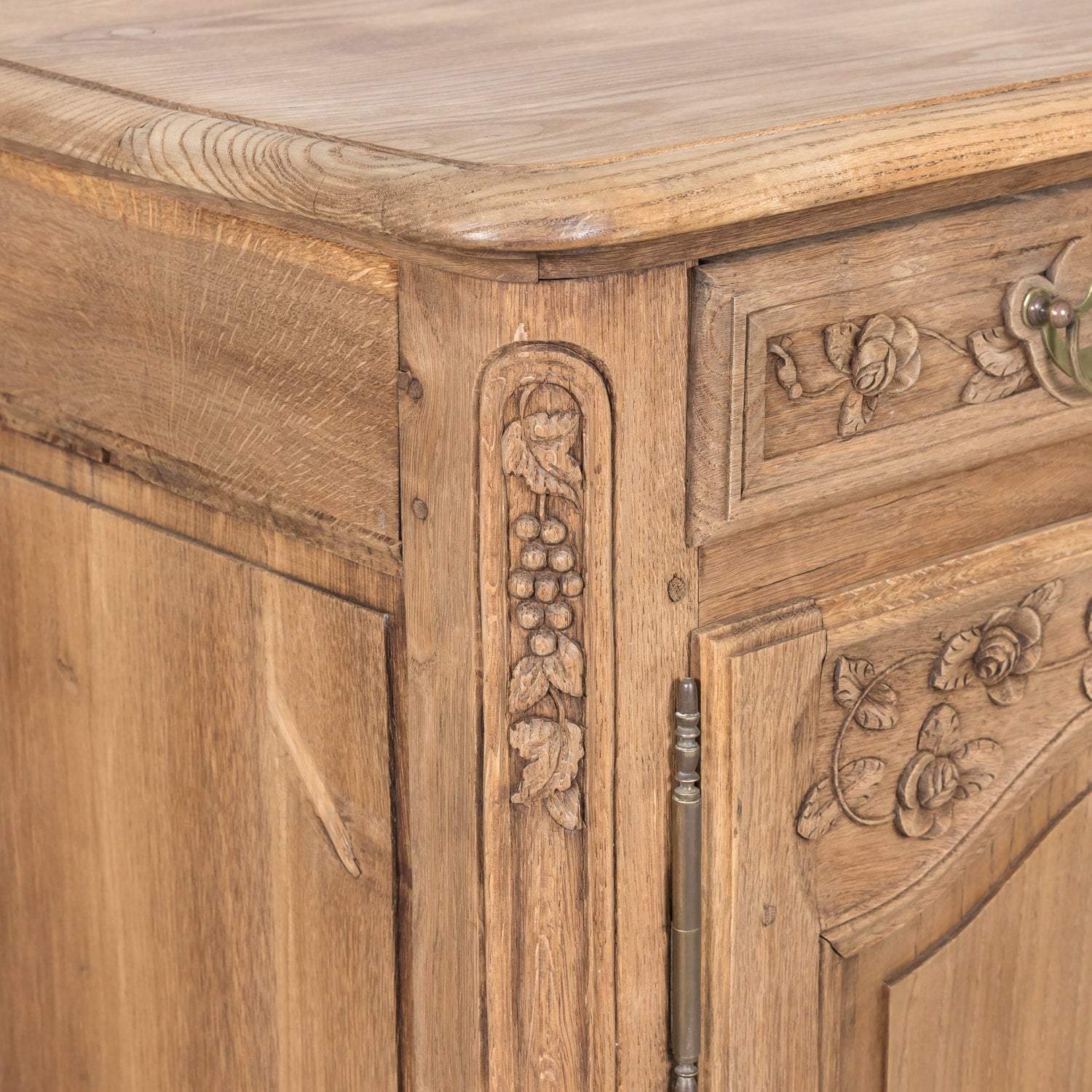 19th Century French Country Louis XV Style Bleached Chestnut Buffet from Normandy