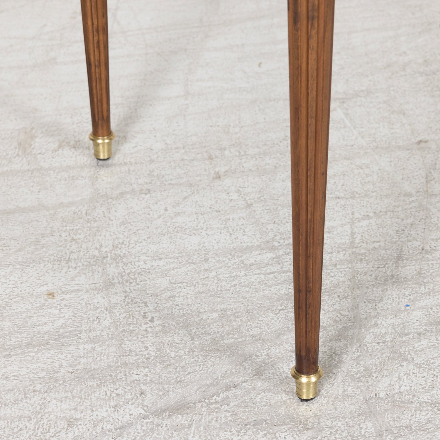 Pair of Early 20th Century French Louis XVI Style Maison Jansen Cherry Console Tables or Side Tables with Carrara Marble Tops and Drawers