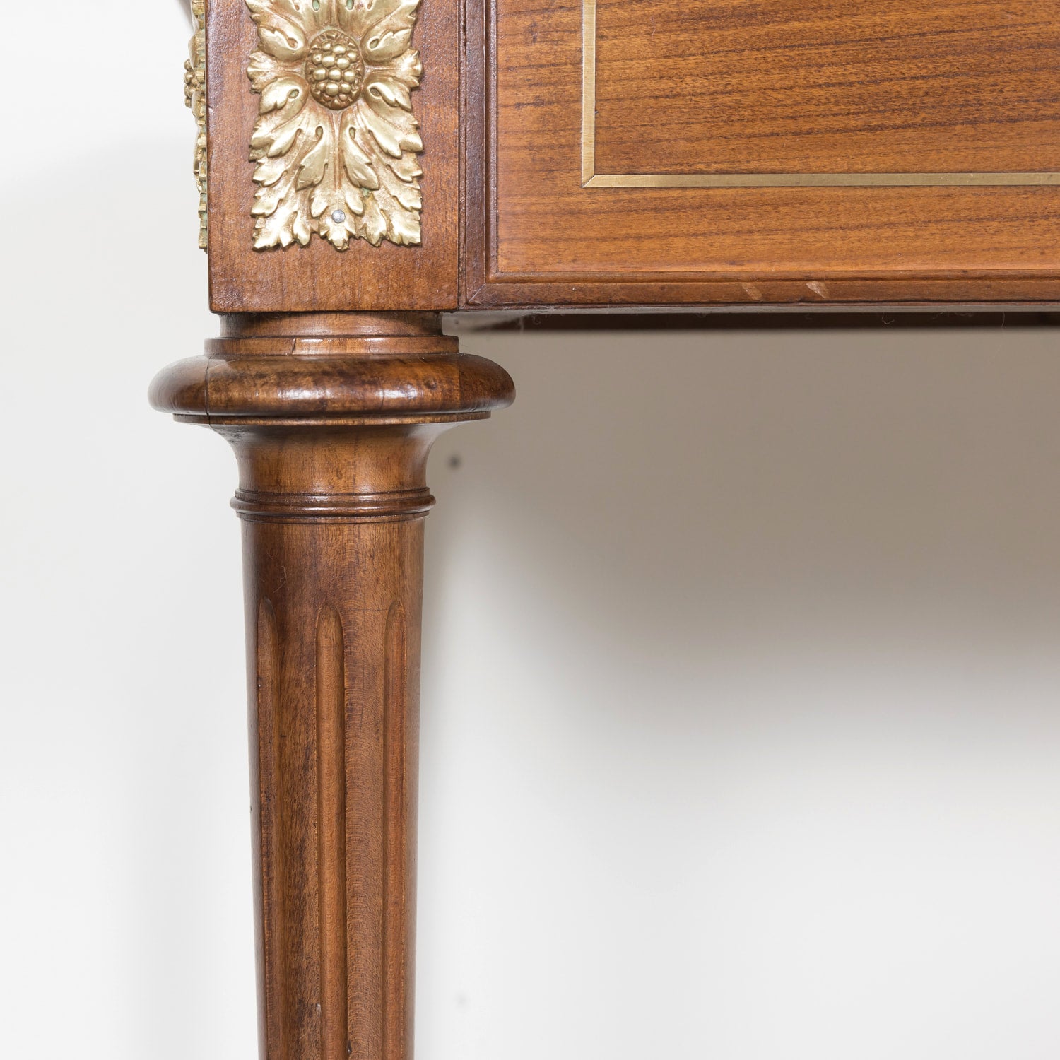 Pair of Early 20th Century French Louis XVI Style Maison Jansen Cherry Console Tables or Side Tables with Carrara Marble Tops and Drawers