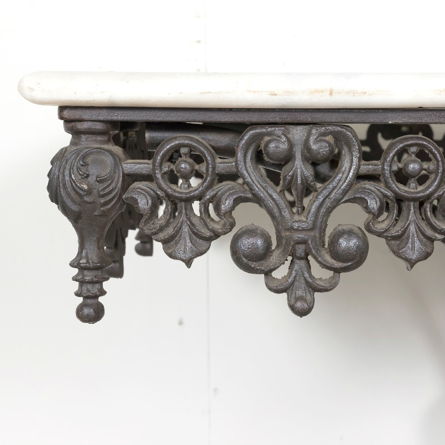 Vintage French Iron and Marble Patisserie or Pastry Table