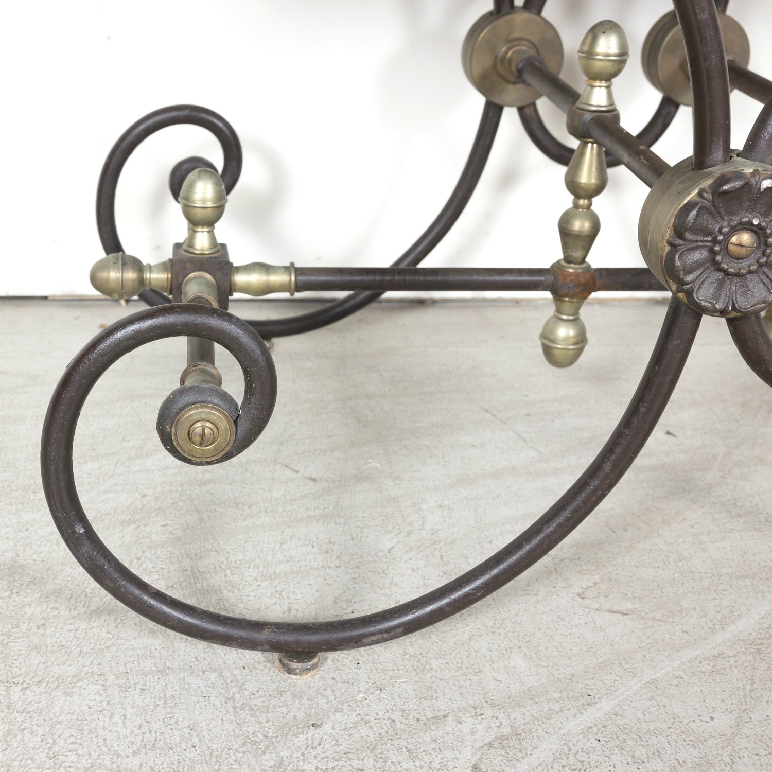 Vintage French Iron and Marble Patisserie or Pastry Table