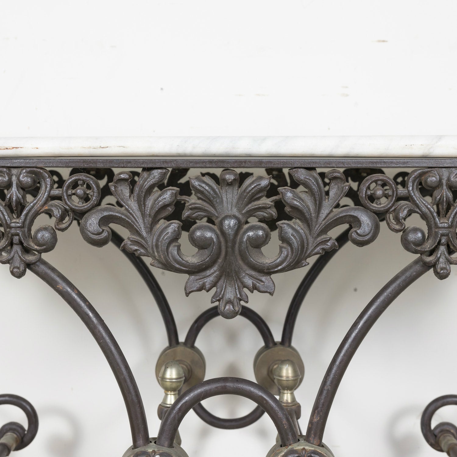 Vintage French Iron and Marble Patisserie or Pastry Table