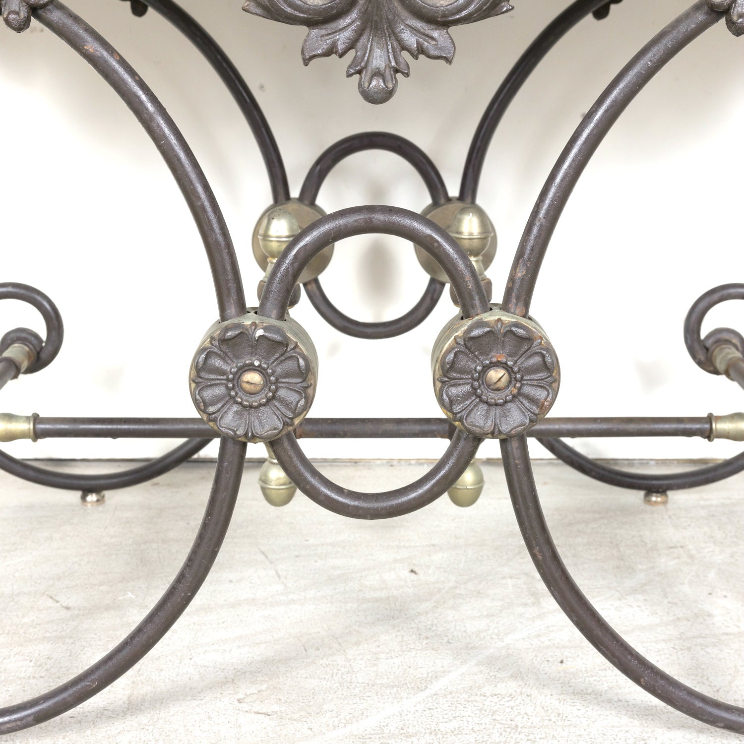 Vintage French Iron and Marble Patisserie or Pastry Table