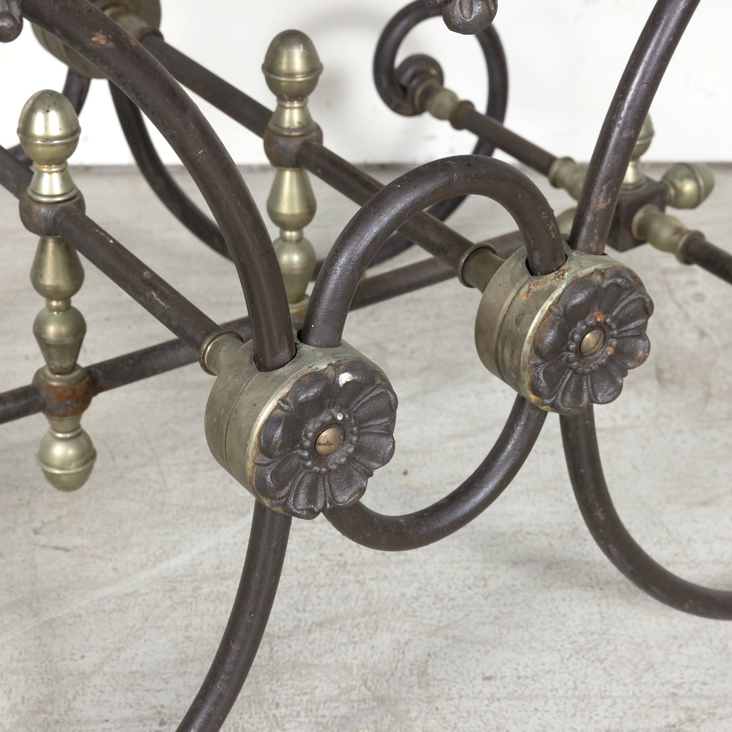 Vintage French Iron and Marble Patisserie or Pastry Table