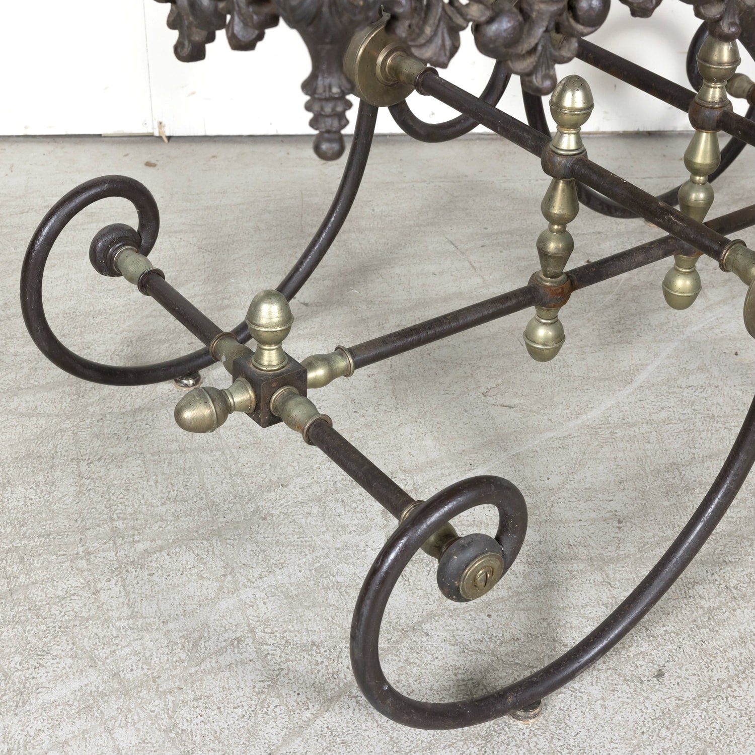 Vintage French Iron and Marble Patisserie or Pastry Table