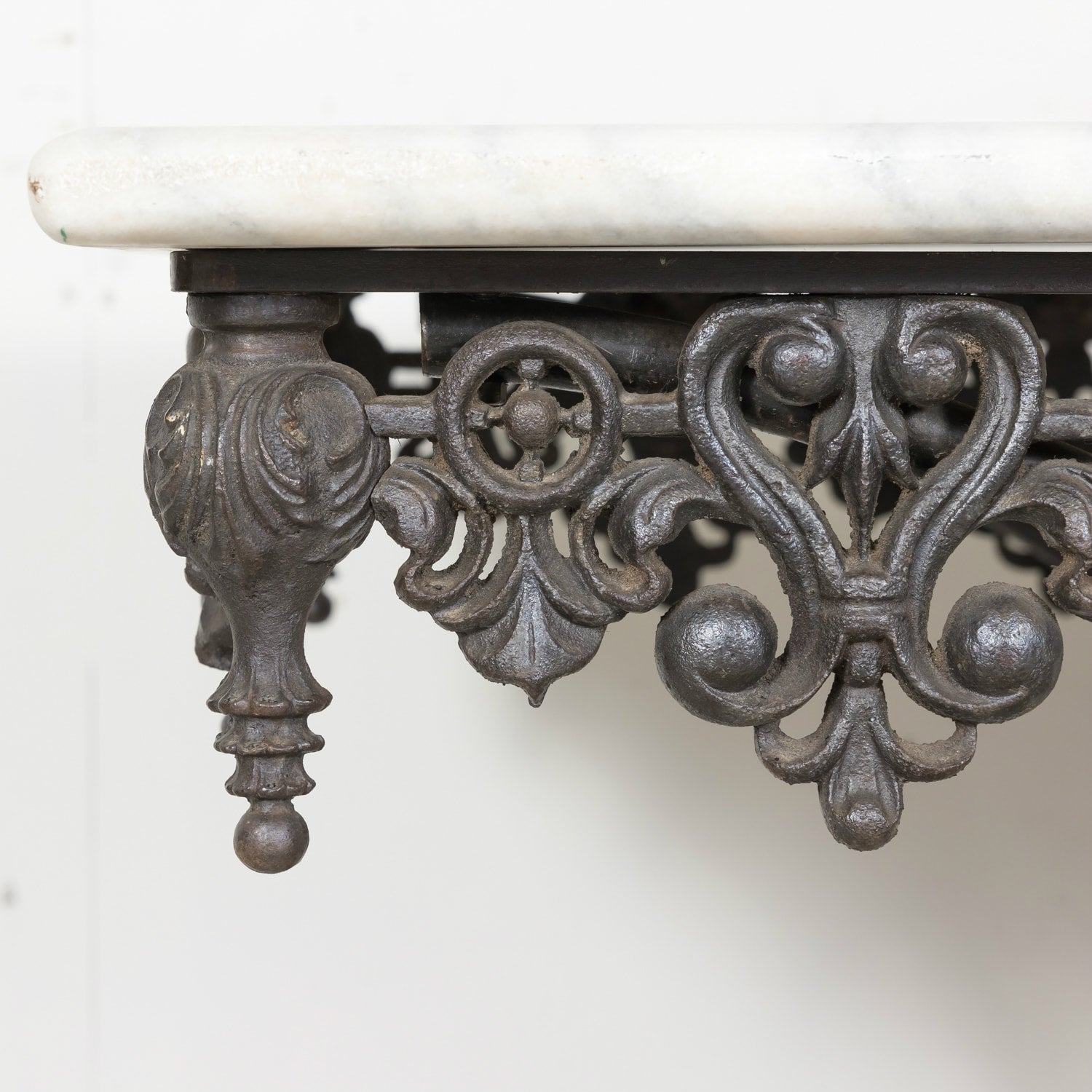 Vintage French Iron and Marble Patisserie or Pastry Table