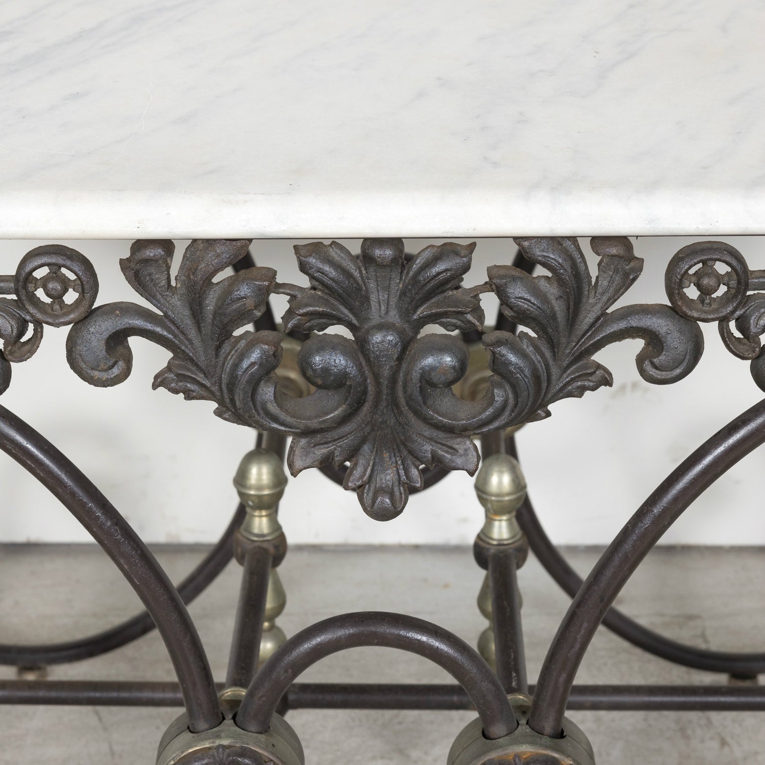 Vintage French Iron and Marble Patisserie or Pastry Table