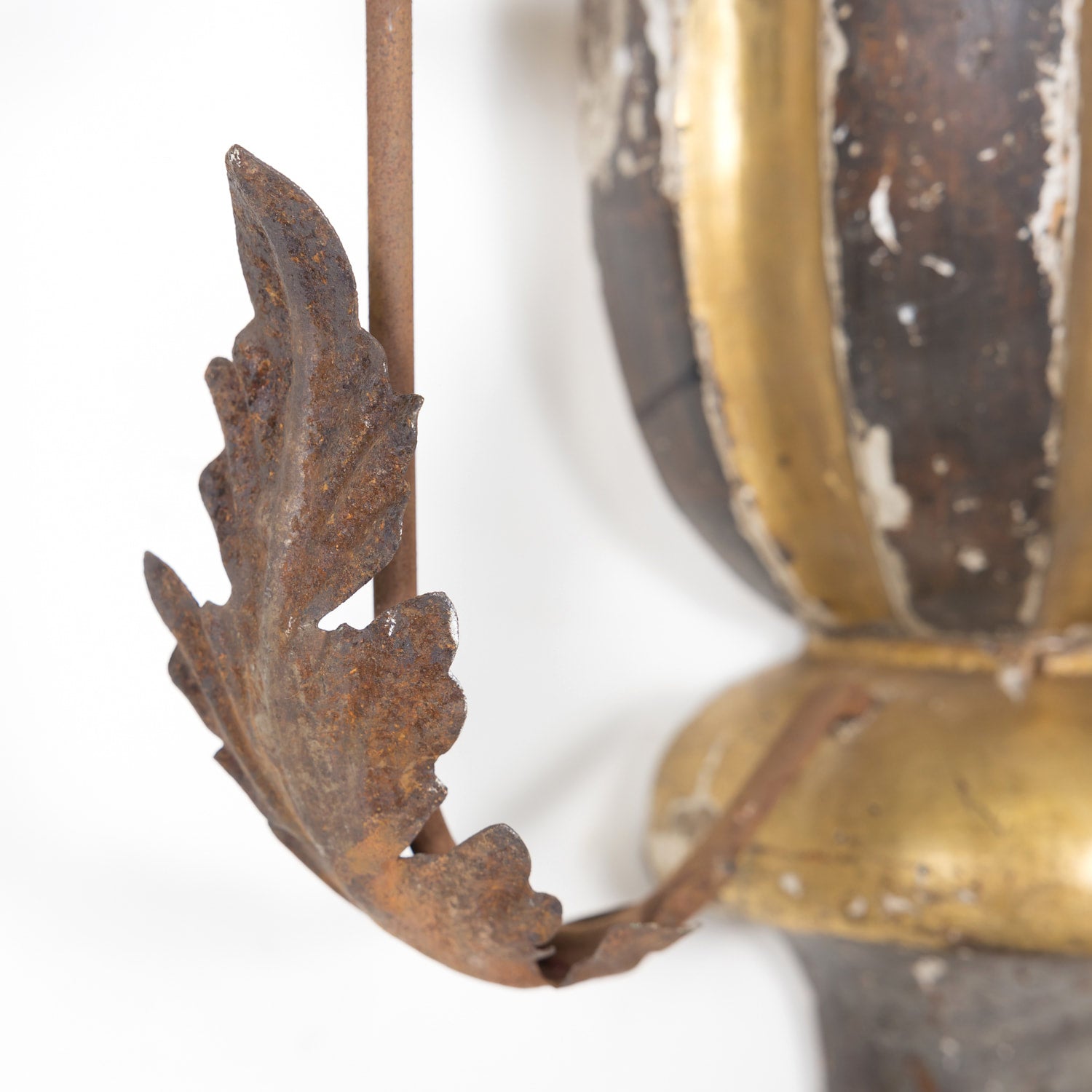 Pair of 19th Century Painted and Parcel Gilt Hand Carved Wooden Italian Florentine Candle Sconces 