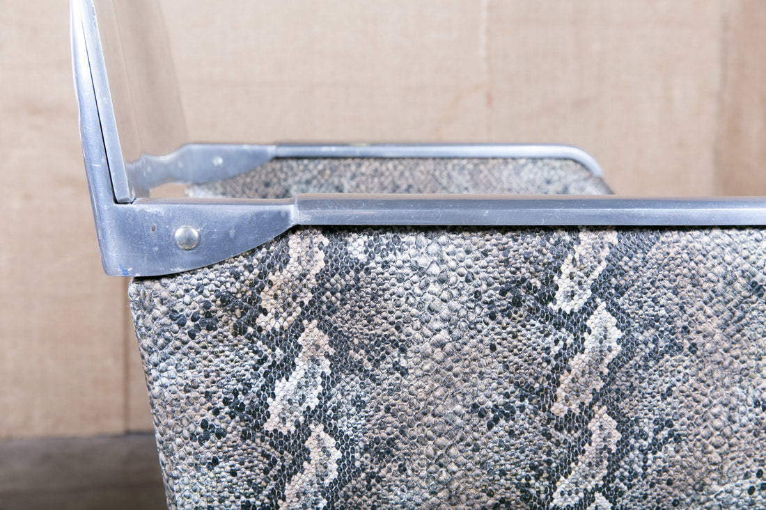 Pair of Italian Faux Python Swivel Chairs