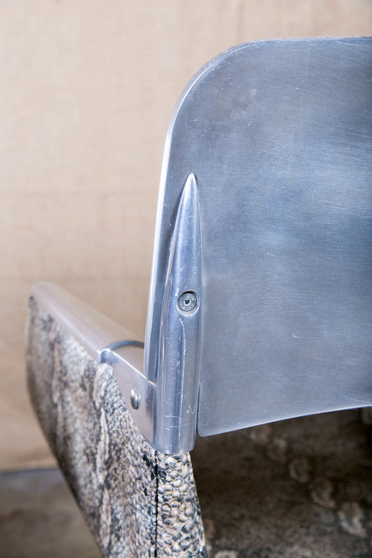 Pair of Italian Faux Python Swivel Chairs