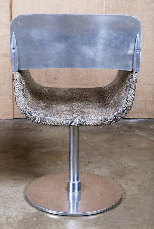 Pair of Italian Faux Python Swivel Chairs