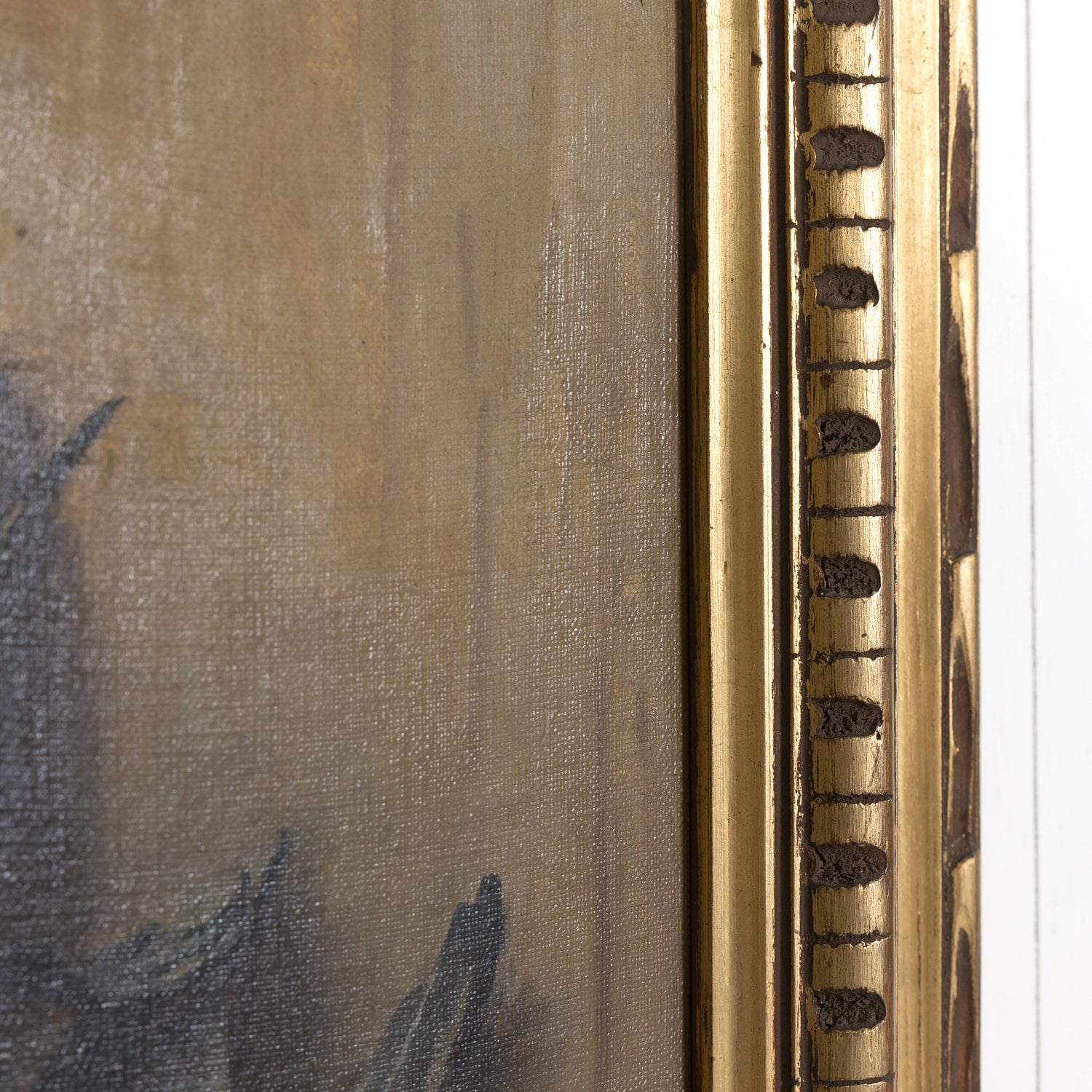 Large Late 19th Century Framed Italian Still Life of Dead Birds in Kitchen Oil on Canvas, Signed