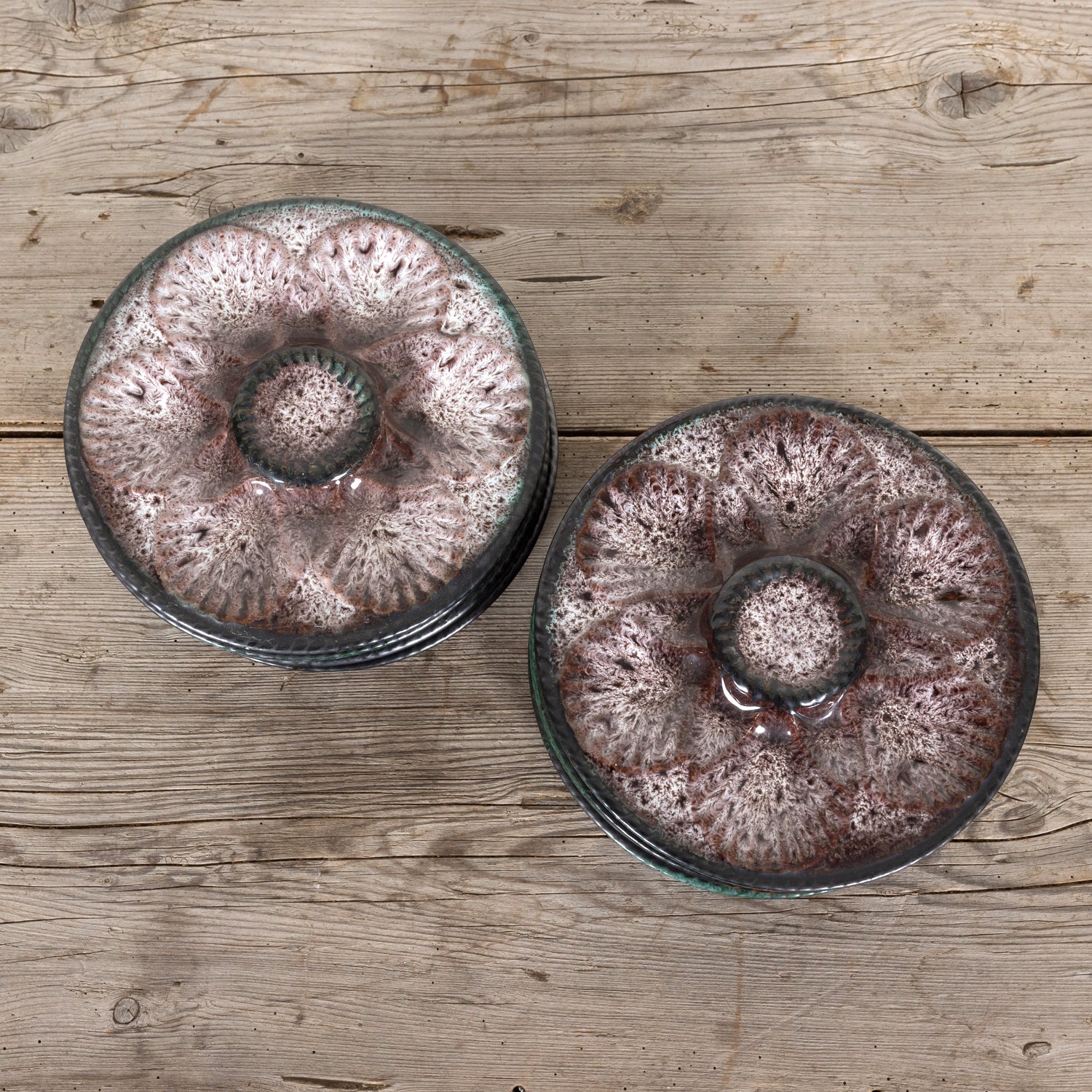 Vallauris Oyster Plates by Marius Giuge, Set of Six