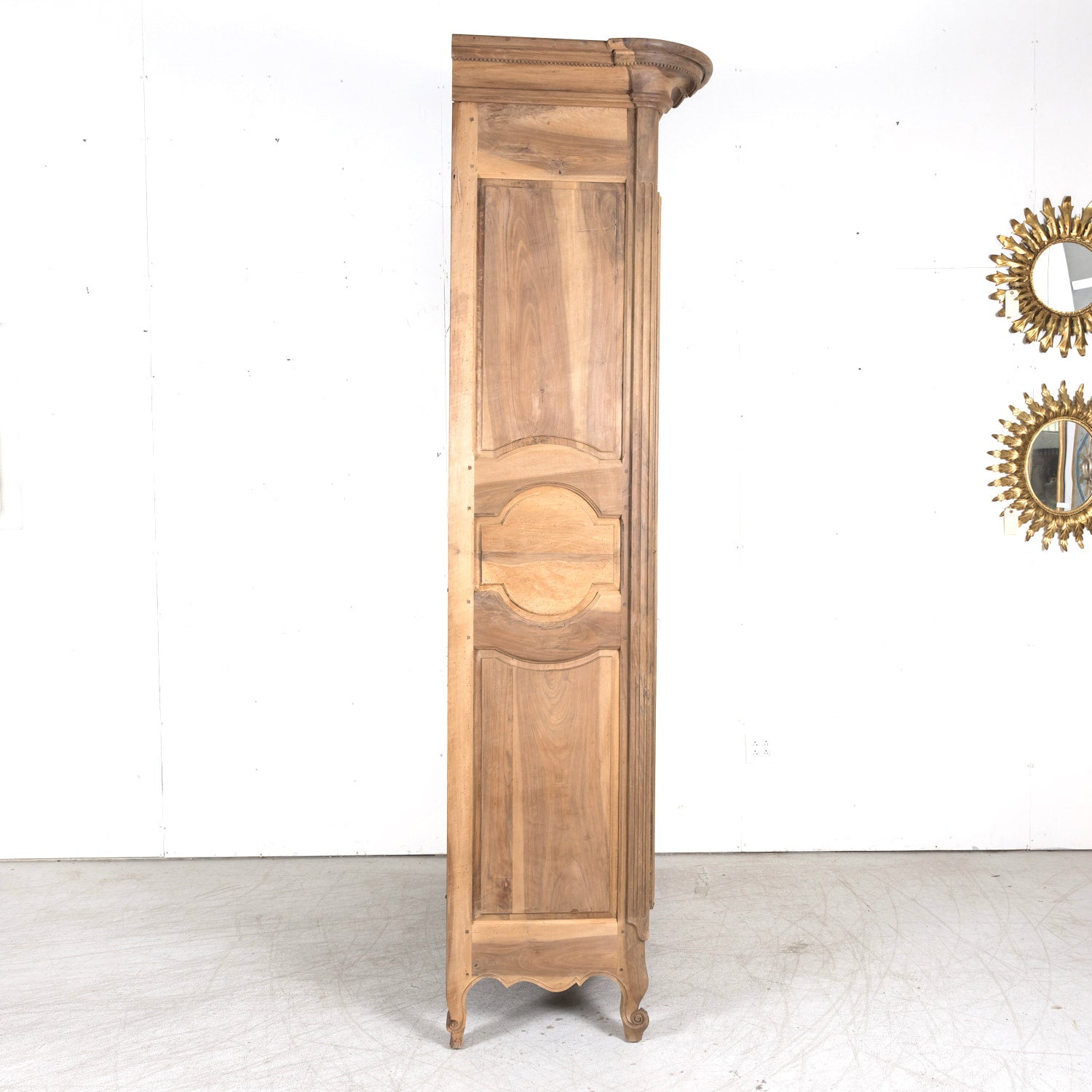 Exceptional 18th Century French Louis XV Period Bleached Walnut Lyonnaise Armoire