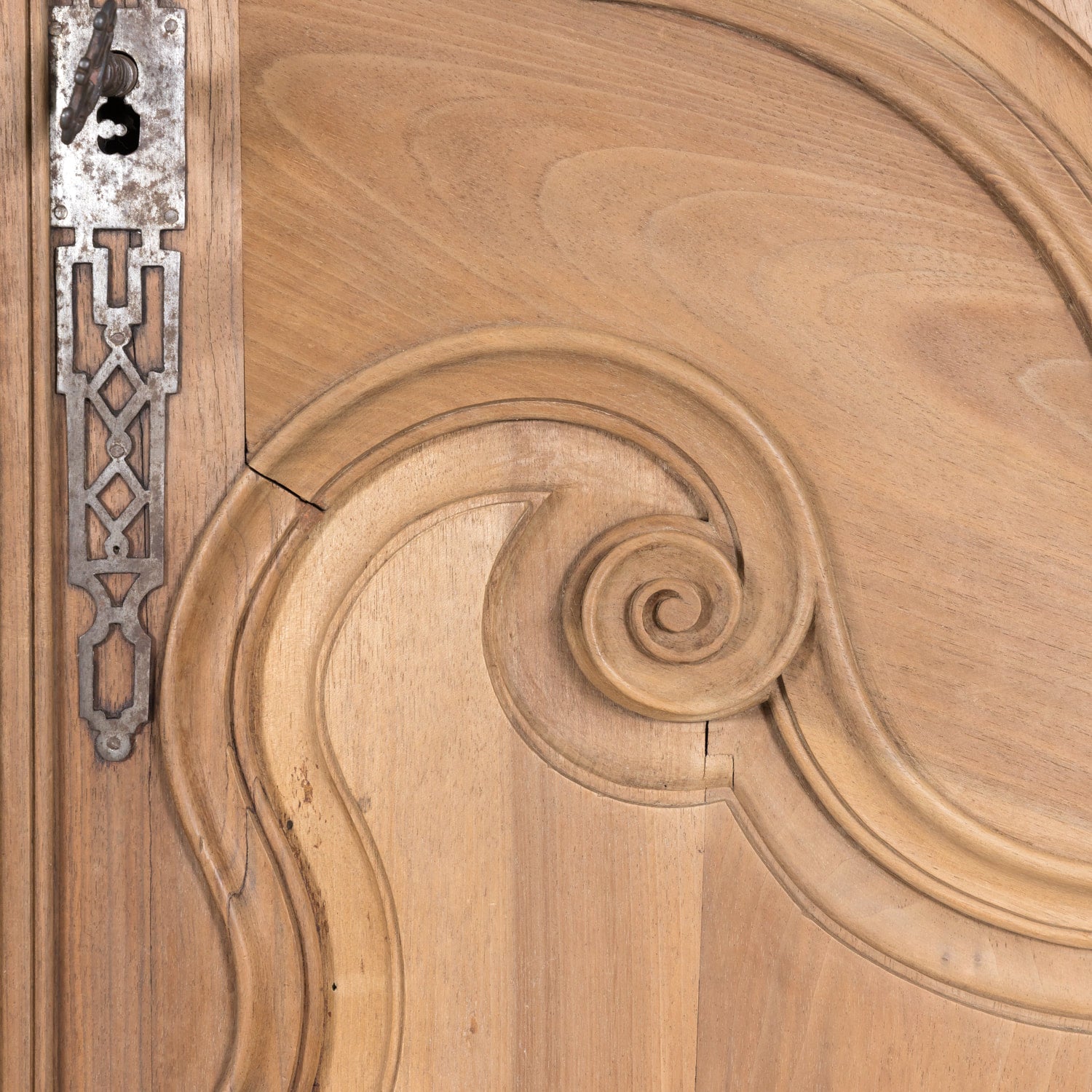 Exceptional 18th Century French Louis XV Period Bleached Walnut Lyonnaise Armoire