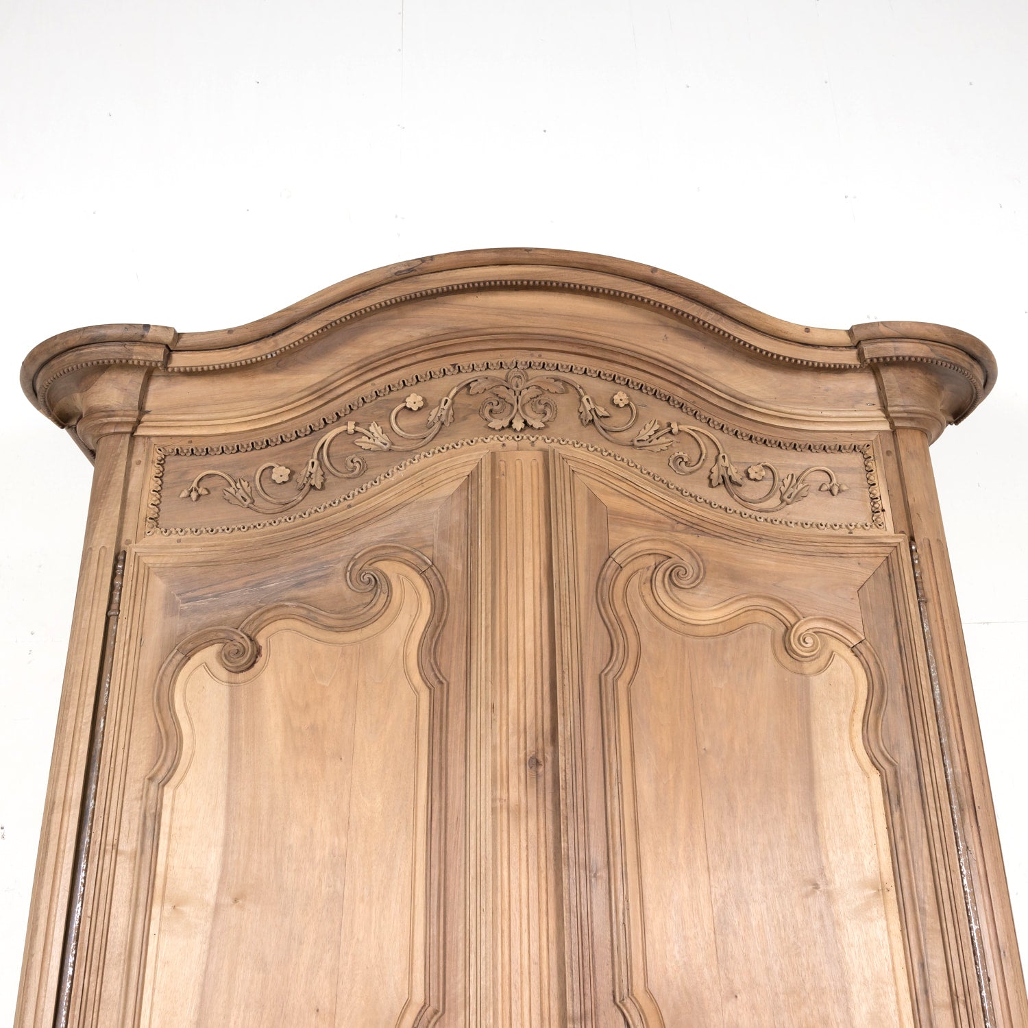 Exceptional 18th Century French Louis XV Period Bleached Walnut Lyonnaise Armoire
