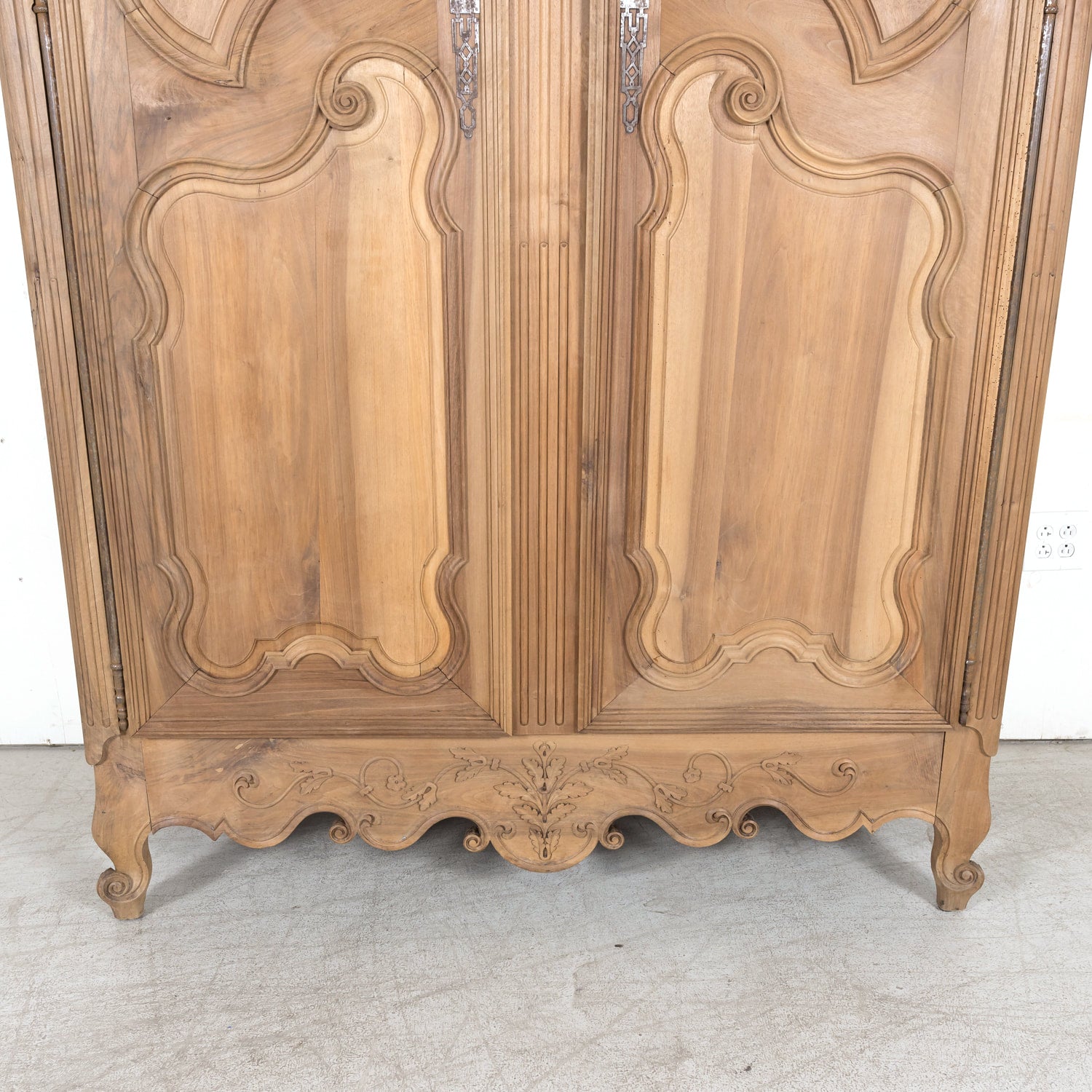 Exceptional 18th Century French Louis XV Period Bleached Walnut Lyonnaise Armoire