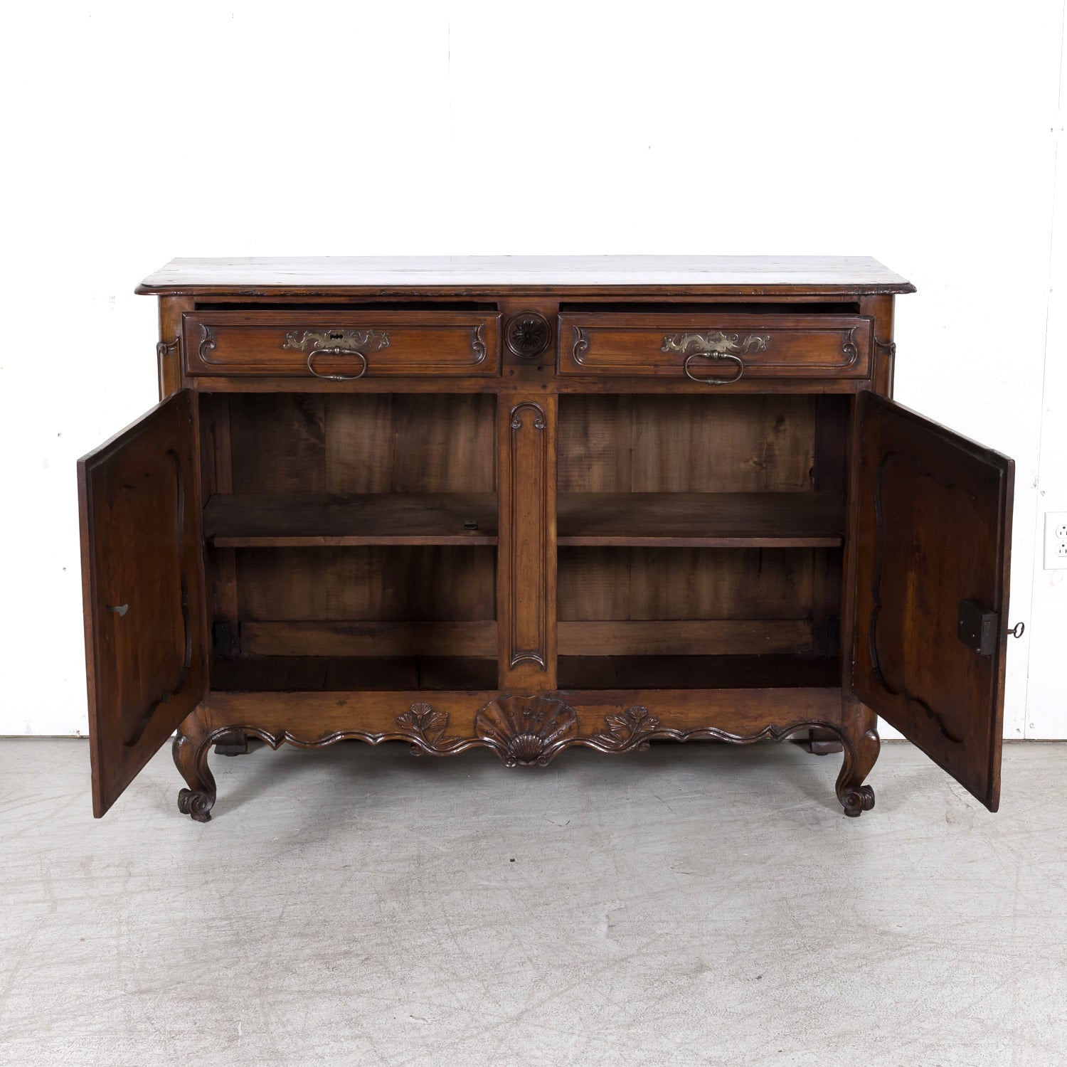 18th Century French Country Louis XV Period Walnut Bordelaise Buffet