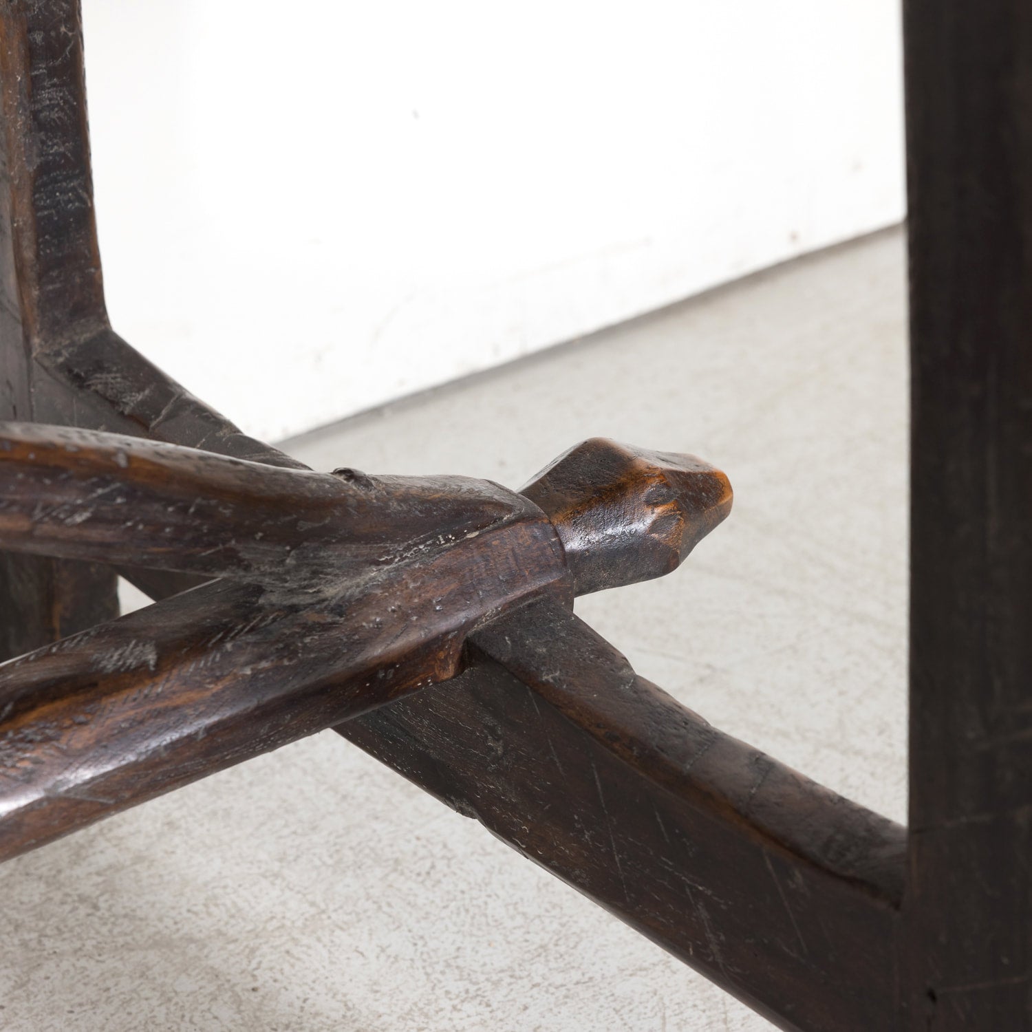 Rustic Late 19th Century Walnut Spanish Refectory or Monastery Trestle Dining Table