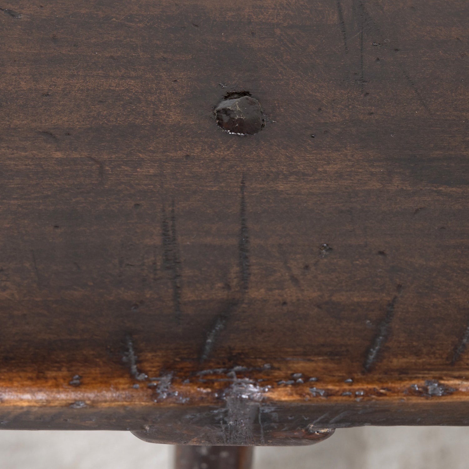 Rustic Late 19th Century Walnut Spanish Refectory or Monastery Trestle Dining Table