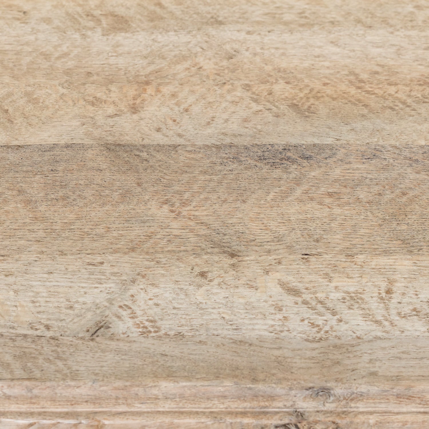 19th Century Spanish Baroque Style Bleached Oak Coffee Table with Iron Stretcher