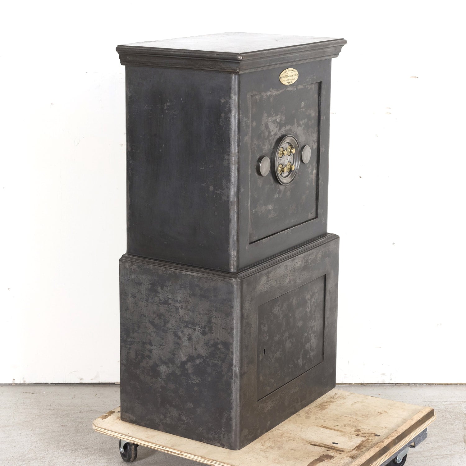 19th Century French Steel, Iron and Wood Safe with All Keys and Working Combination by Maison Vallet