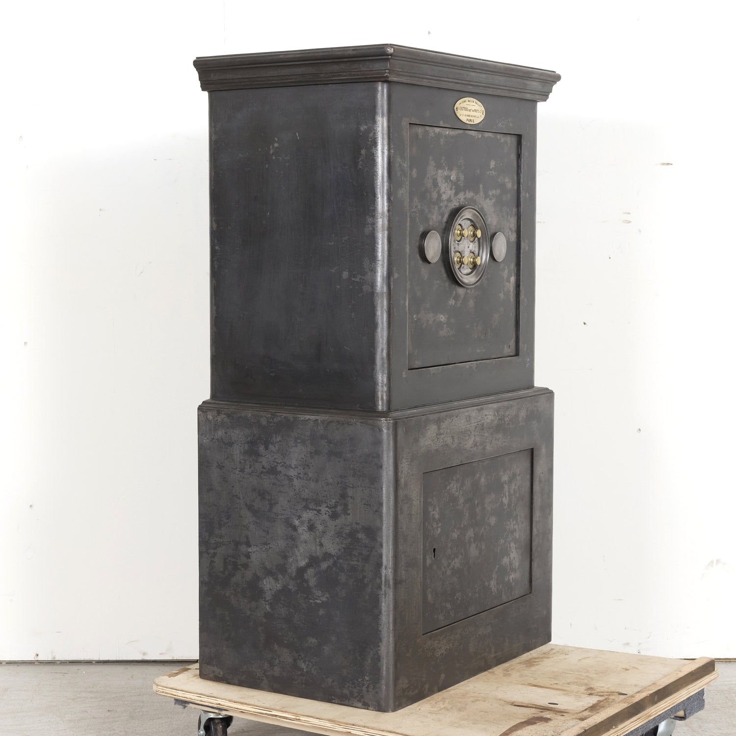 19th Century French Steel, Iron and Wood Safe with All Keys and Working Combination by Maison Vallet