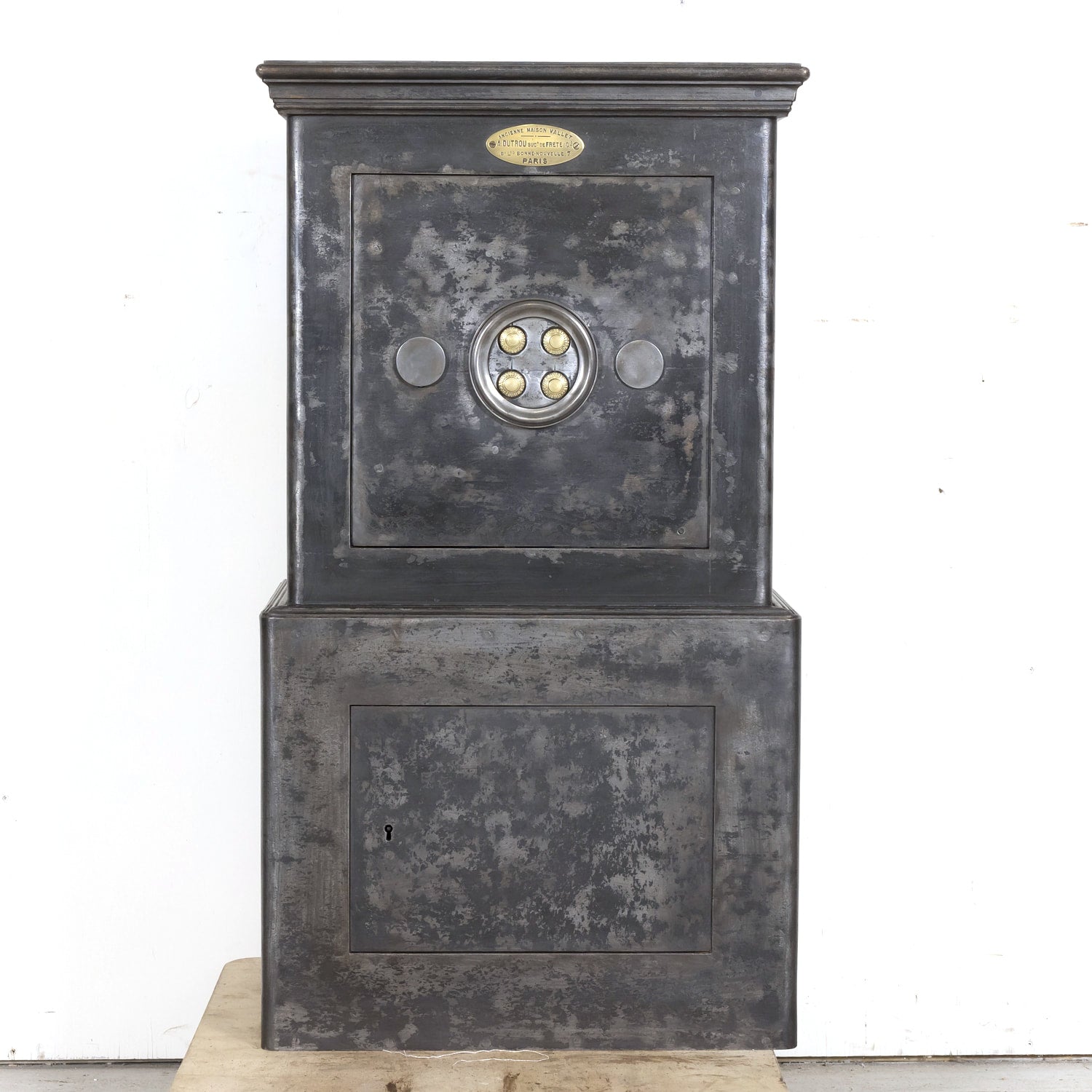 19th Century French Steel, Iron and Wood Safe with All Keys and Working Combination by Maison Vallet