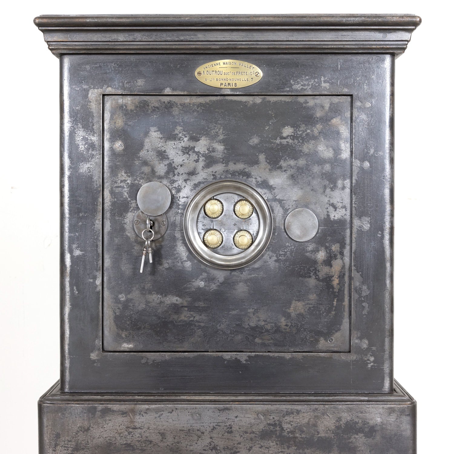 19th Century French Steel, Iron and Wood Safe with All Keys and Working Combination by Maison Vallet