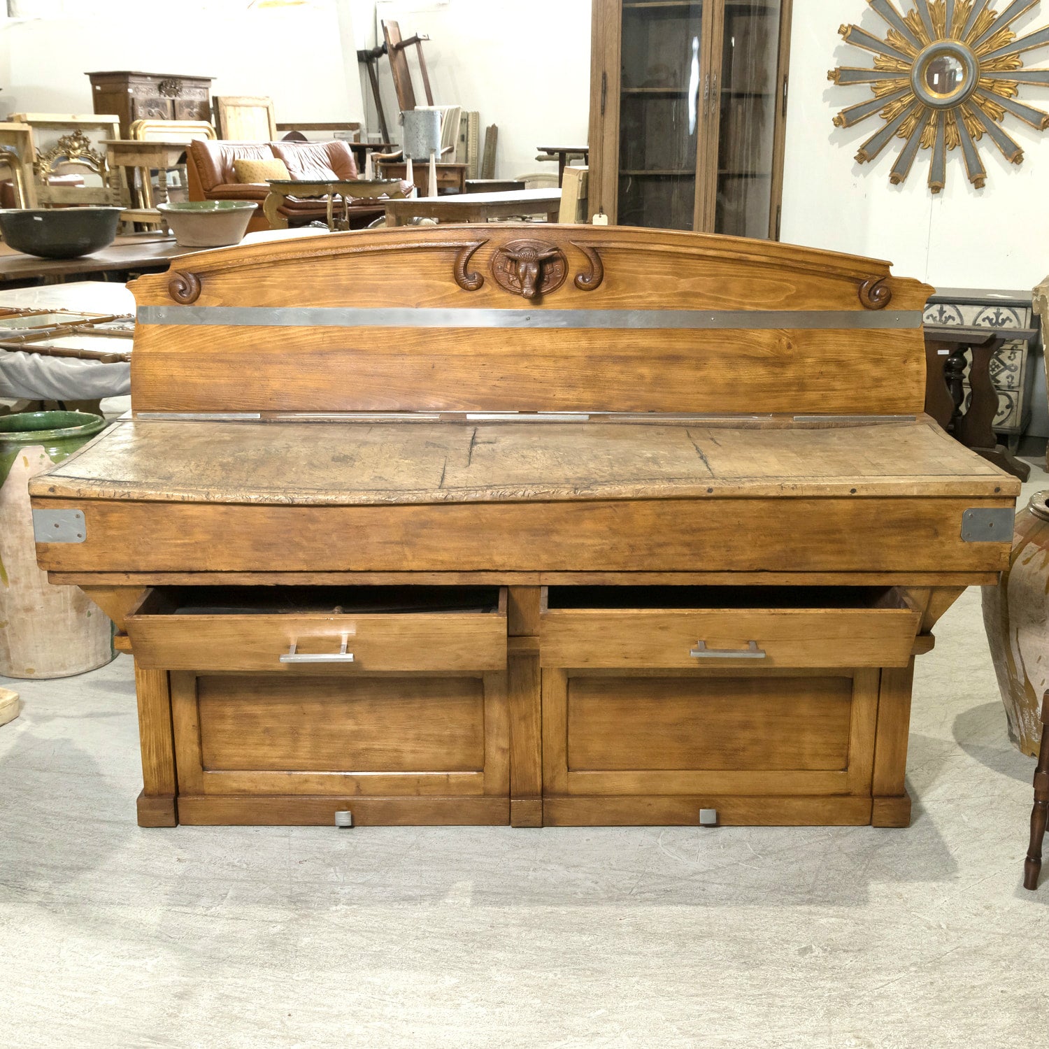 Large Early 20th Century French Double Billot de Boucher or Butcher Block