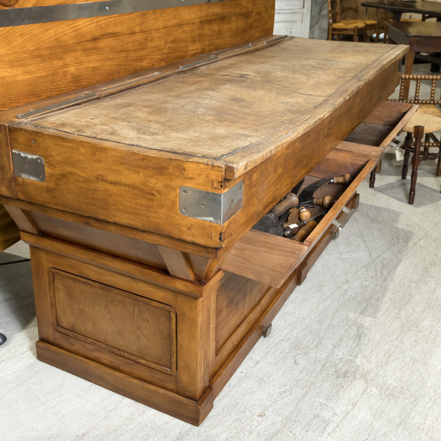 Large Early 20th Century French Double Billot de Boucher or Butcher Block