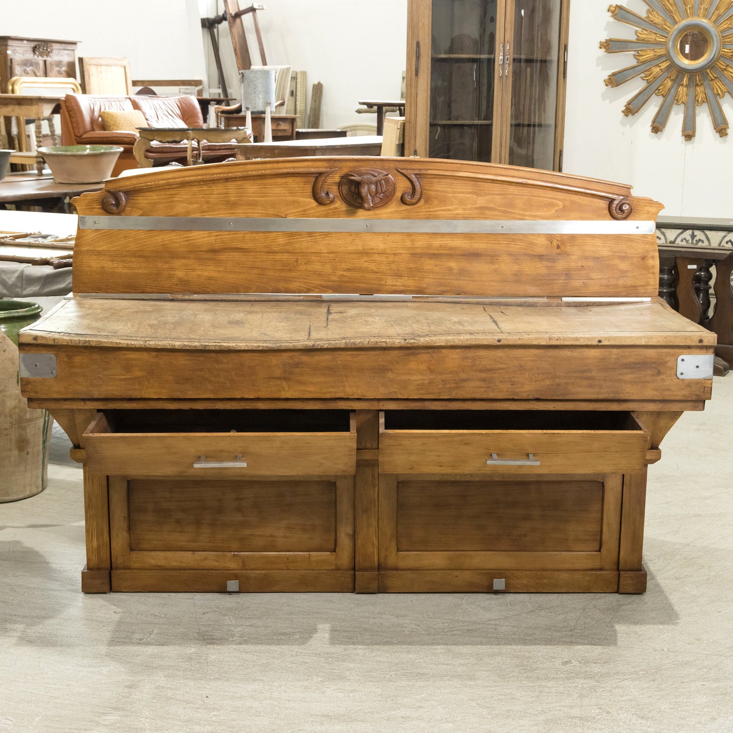 Large Early 20th Century French Double Billot de Boucher or Butcher Block