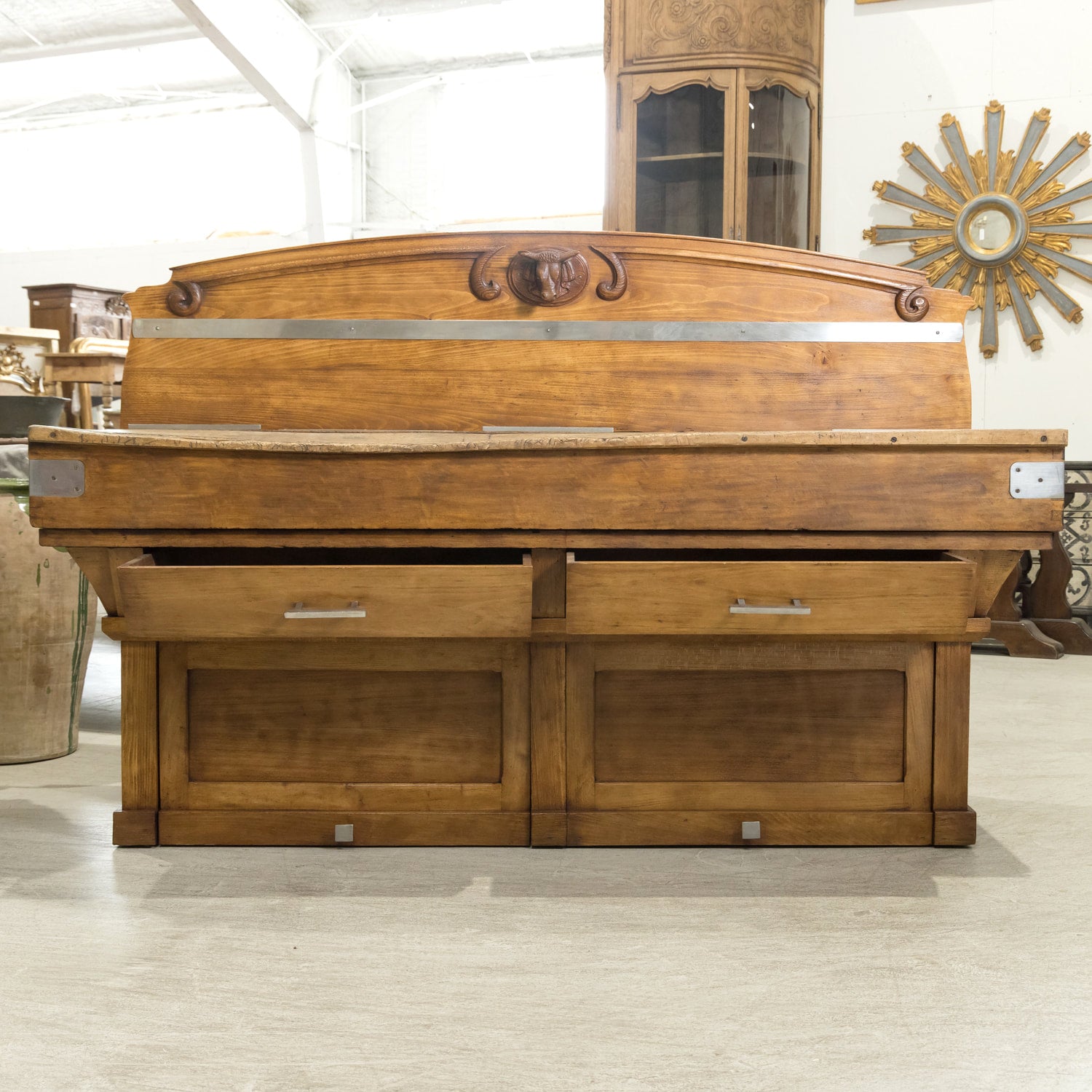 Large Early 20th Century French Double Billot de Boucher or Butcher Block