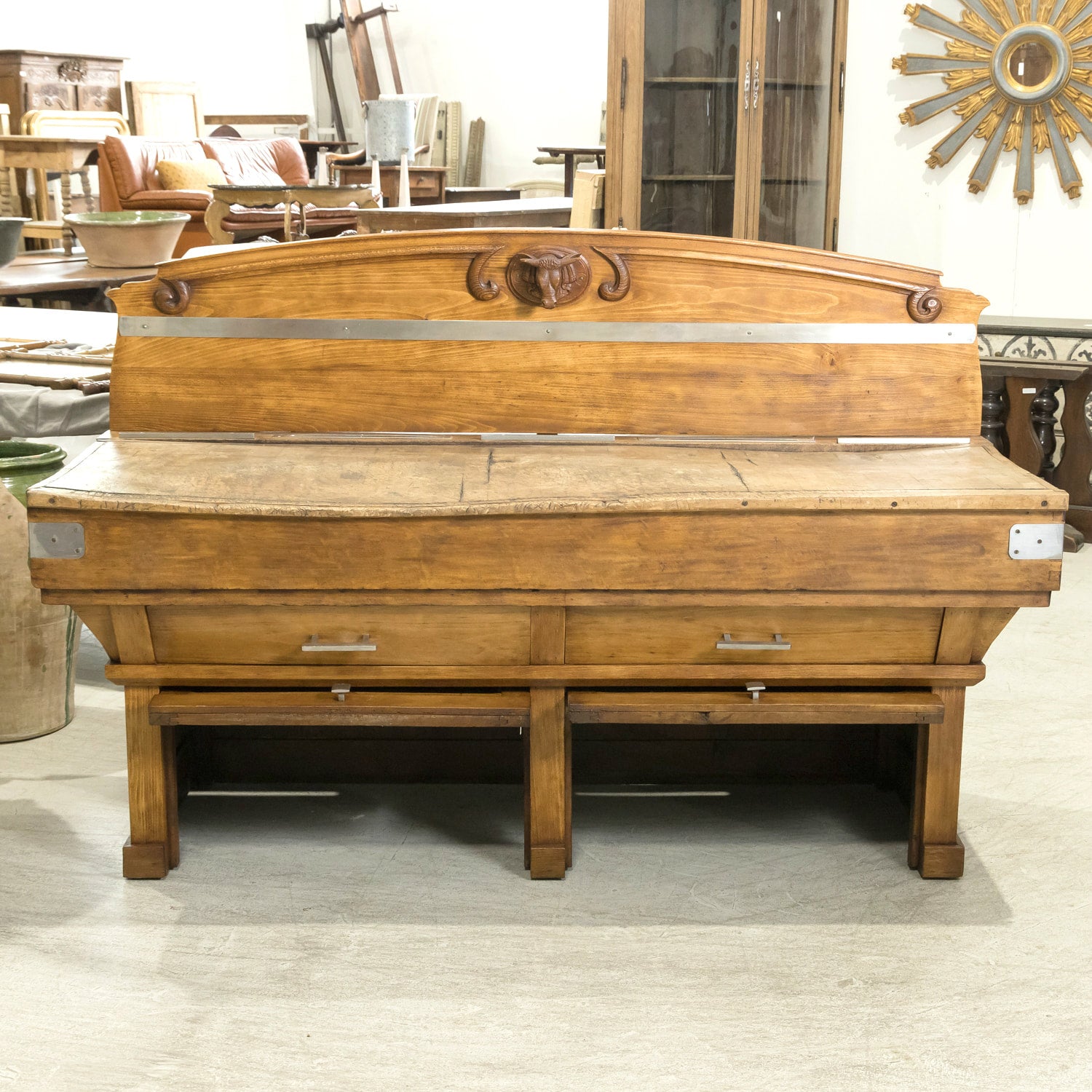 Large Early 20th Century French Double Billot de Boucher or Butcher Block