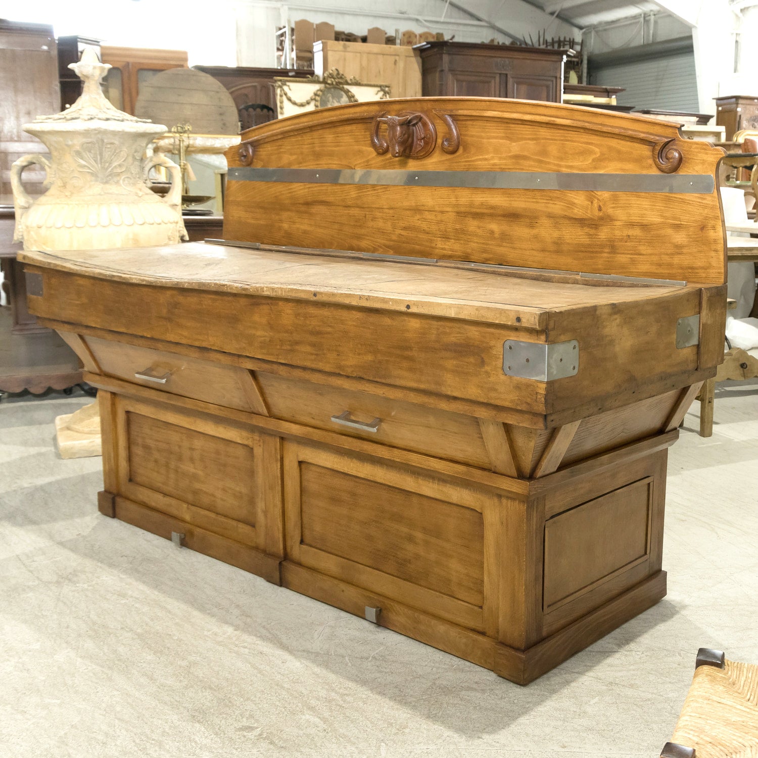 Large Early 20th Century French Double Billot de Boucher or Butcher Block