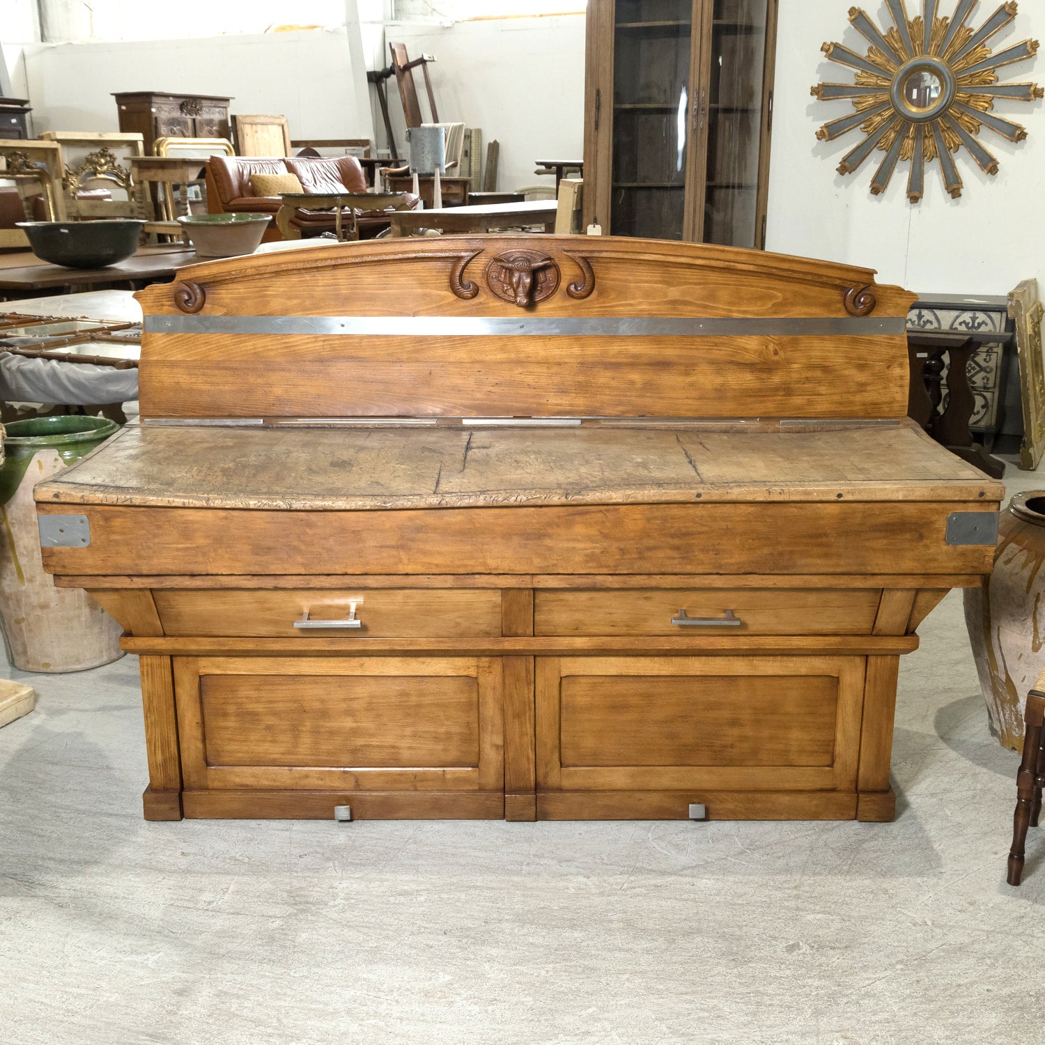 Large Early 20th Century French Double Billot de Boucher or Butcher Block