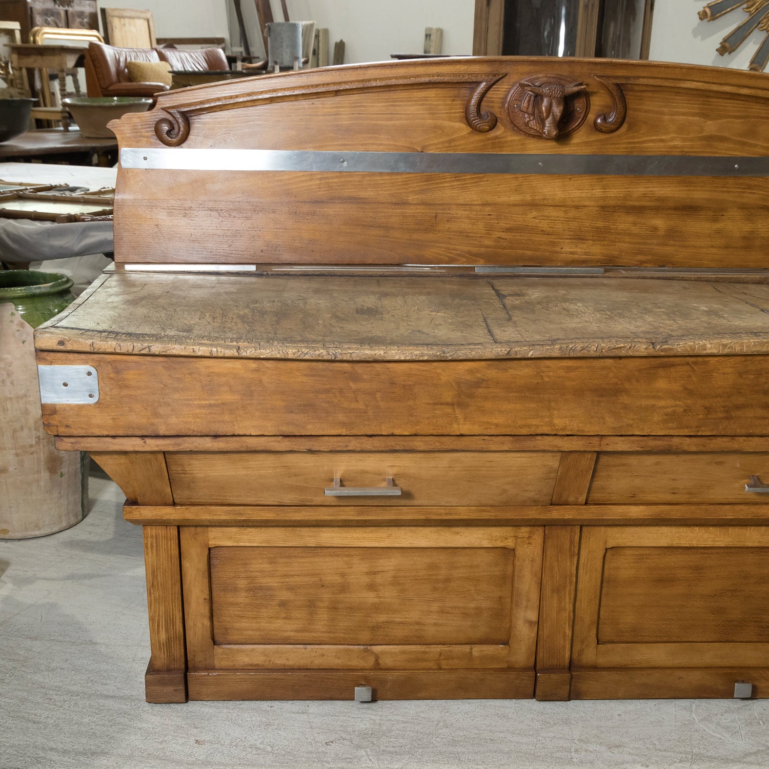 Large Early 20th Century French Double Billot de Boucher or Butcher Block