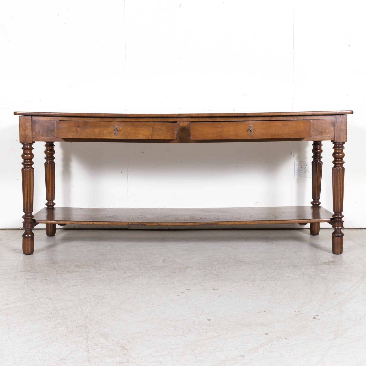 Mid-19th Century French Louis Philippe Period Walnut Draper's Table with Drawers