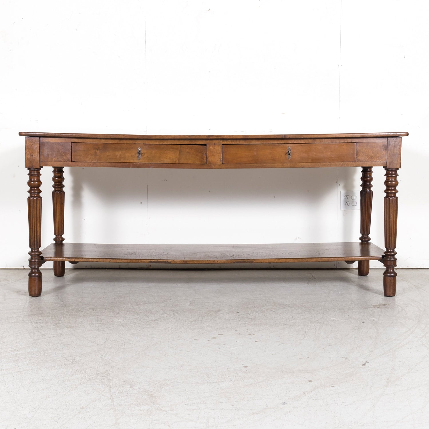 Mid-19th Century French Louis Philippe Period Walnut Draper's Table with Drawers